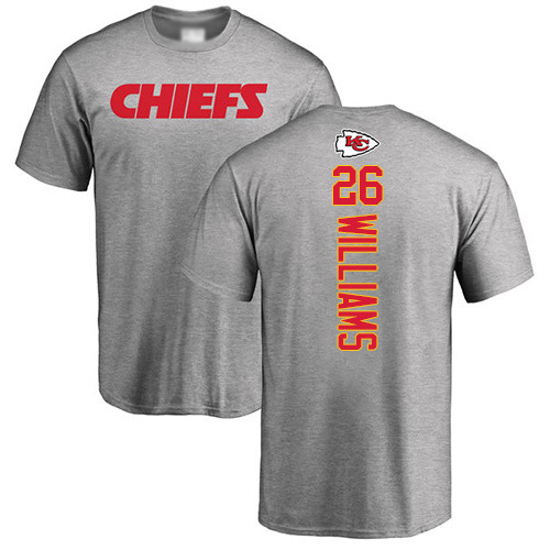 Men Kansas City Chiefs #26 Williams Damien Ash Backer T-Shirt